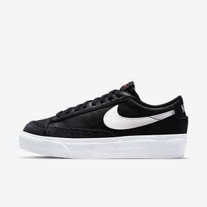 Black leather platform Nike blazers